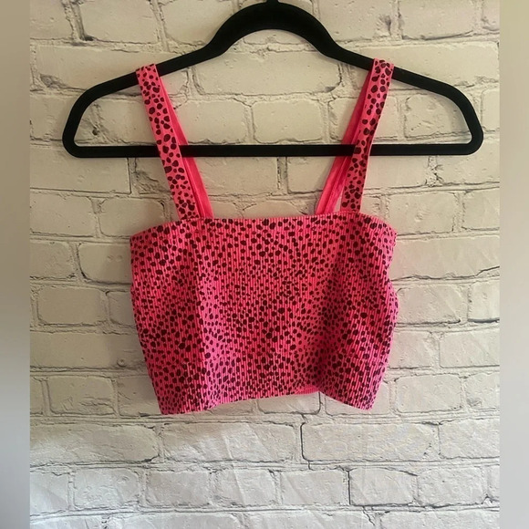 5/$20 Women’s No Boundaries Animal Print Crop‎ Tank Top Medium Pink Black - Picture 1 of 5